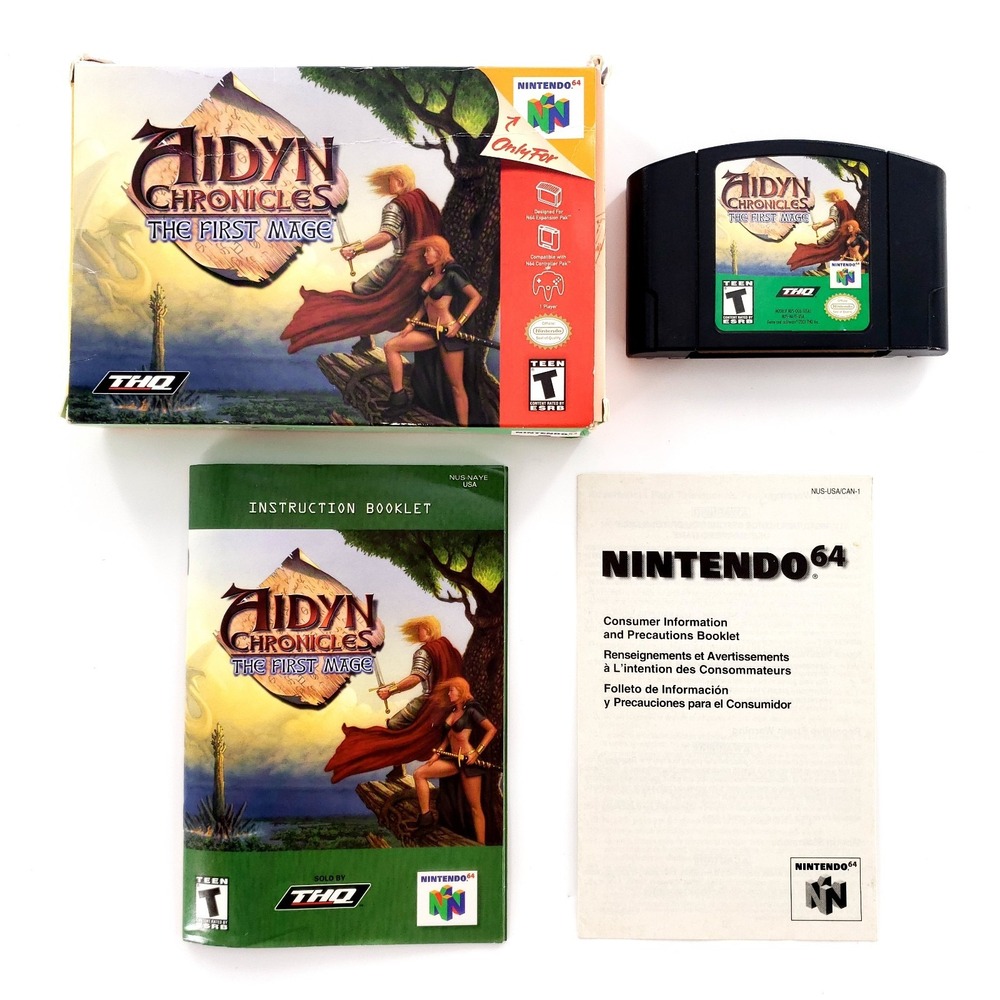 Aidyn Chronicles: The First Mage (Nintendo 64, 2001) Authentic Complete Tested